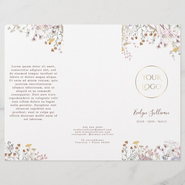 Brochura sobre flores silvestres (Frente)