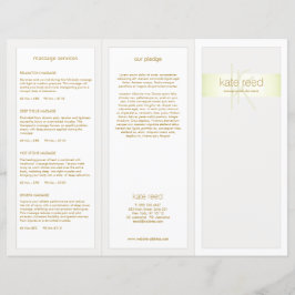 Brochura TriFold do Salão de Stripe do verde limão