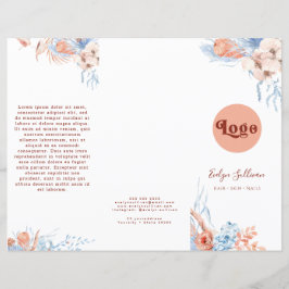 Brochura tropical azul e pêssego