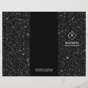 Brochuras de salões de brilho preto de três folh