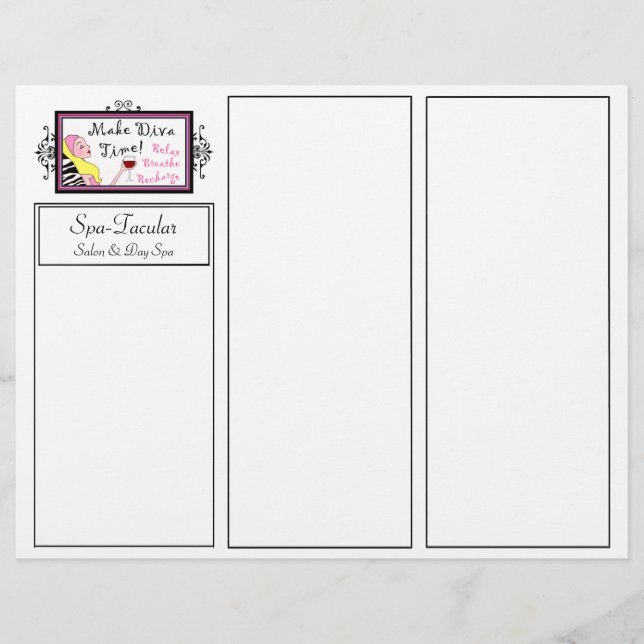 Brochuras De Três Formas Do Dia Spa DIVA (Frente)