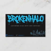 BROKENHALO Cartão de Visita de Luxo Streetwear - A