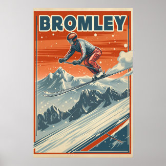Bromley Mountain: Um Poster de Esqui Vintage
