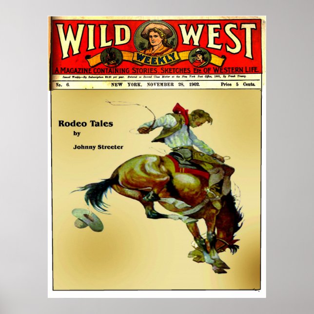 "Bronc Rider" Poster de Rodeio Ocidental (Frente)
