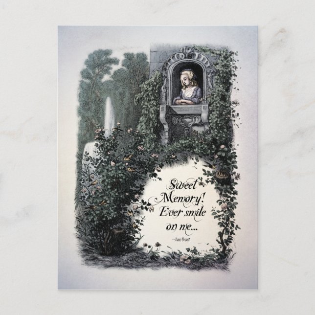Brontë "Doce Memória" Cartão Postal Vitoriano (Frente)