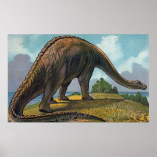 Brontossaurus Dinossaur Impressão Antiquado