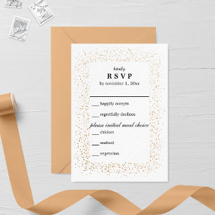 Bronze Confetti Brusts RSVP de Casamento