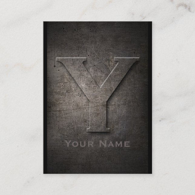 Bronze de metal monograma Y Cartão de visita (Frente)