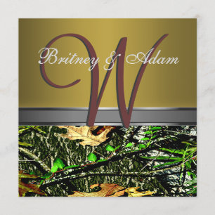 Bronze e convites verdes Mossy do casamento de