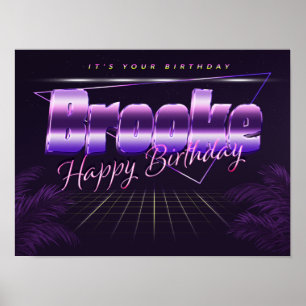 Brooke Name Vorname lila retro Poster Geburtstag