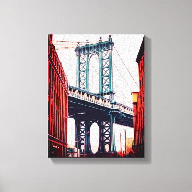 Brooklyn Bridge New York Stretch Canvas Print (Frente)