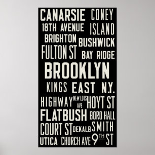 "Brooklyn limita" o impressão do metro do vintage
