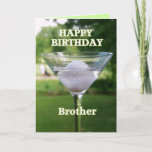 Brother Martini Golf Ball Feliz Cartão de Aniversá<br><div class="desc">Irmão Martini Golf Ball Birthday CardGolf é uma desculpa excelente para celebrar um aniversário no décimo nono buraco!</div>