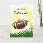 Brother no Cartão de Aniversário de Futebol<br><div class="desc">Dê ao seu cunhado amante do futebol um cartão de futebol com um tema de futebol explosivo! Um futebol com as palavras "A um maravilhoso cunhado".</div>