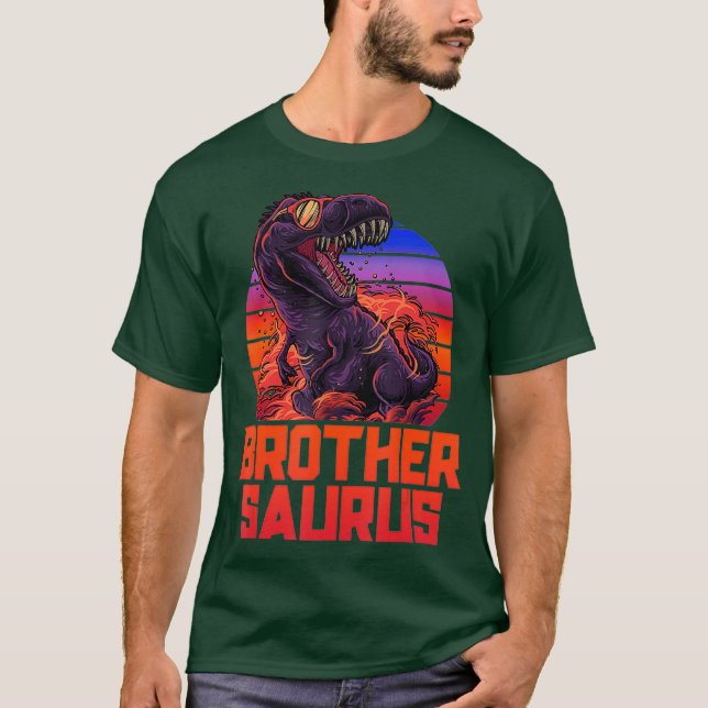 Brothersaurus T-Rex Camisa Irmão Saurus Retro (Frente)