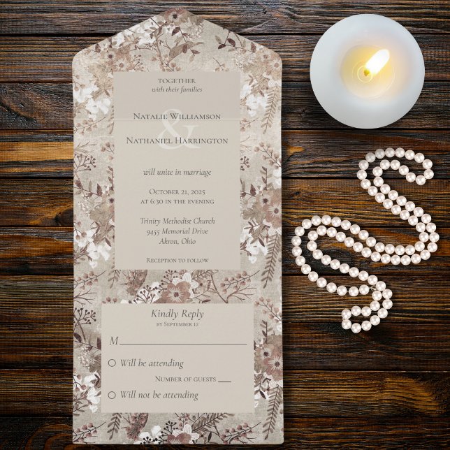 Brown & Beige Vintage Floral (Criador carregado)