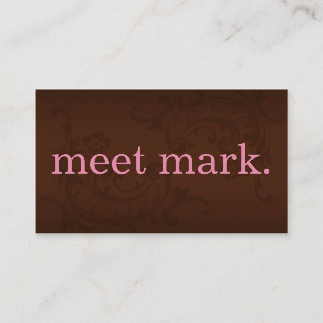 Brown & cartão de visita cor-de-rosa (Frente)