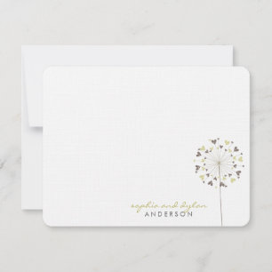 Brown Cream Dandelions Adoram Cartões de agradecim