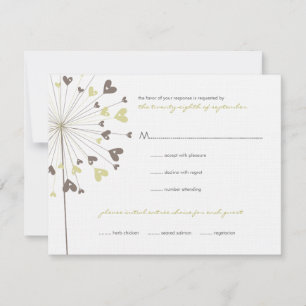 Brown Dandelion Flowers Adoram Cartão RSVP de Casa