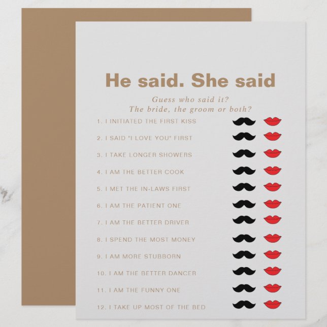 Brown Disse Que Disse Jogo De Chá de panela (Frente/Verso)