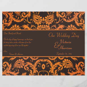 Brown e programa alaranjado do casamento tema