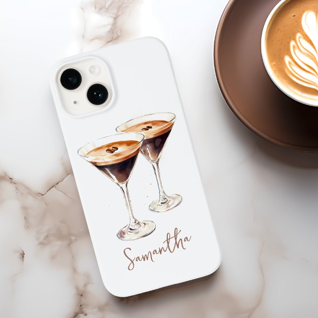 Brown Espresso Martini Café Cocktail Nome Personal (Brown Espresso Martini Coffee Cocktail Custom Name Case-Mate iPhone Case)