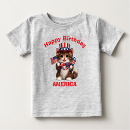 Brown Kitten (1g) Patriotic Kid T-Shirt