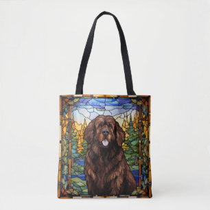 Brown Newfound Dog Tote Bag