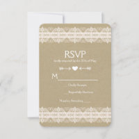Brown Paper & Lace Natural Rustic Weding RSVP