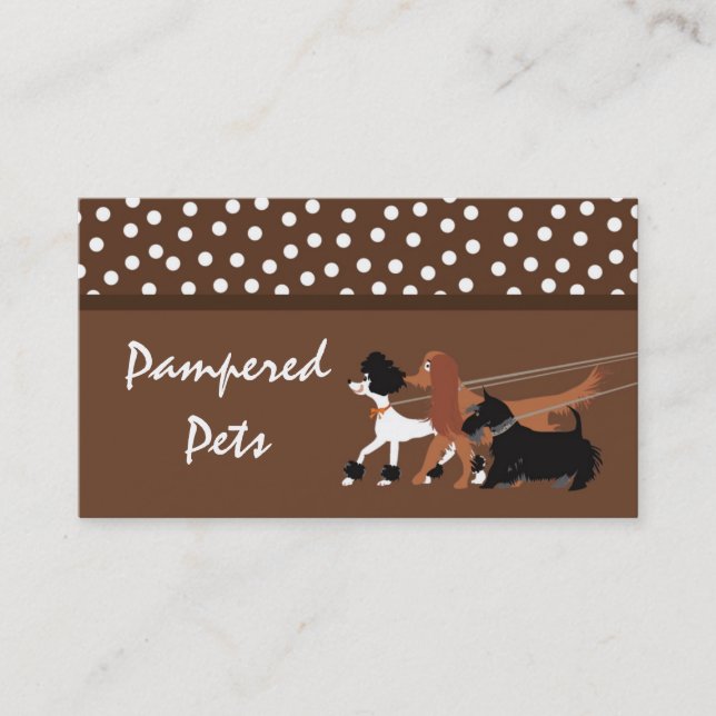 Brown Pet Sitting Dog Walker Cartão de visita (Frente)