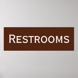 Brown Restroom Wall Art Poster Impressão