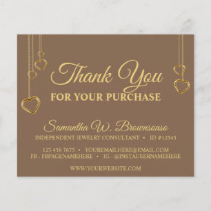 Brown Simple Clean Heart Dourado Obrigado