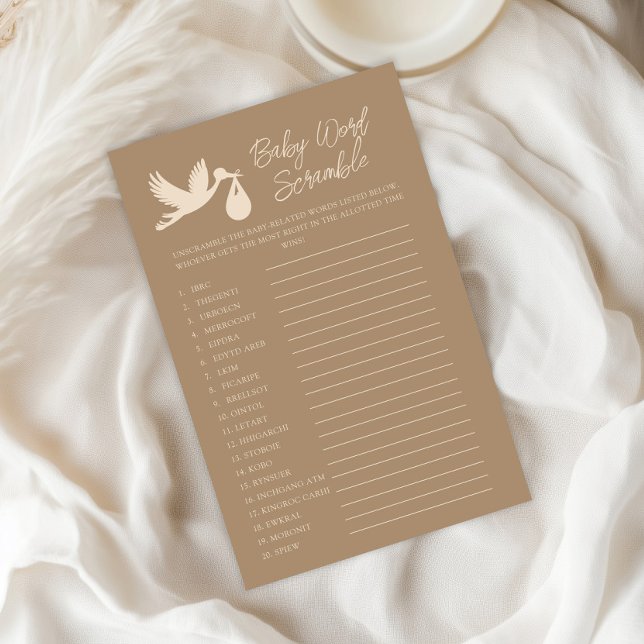 Brown Stork Baby Delivery Baby Word Scramble (Criador carregado)