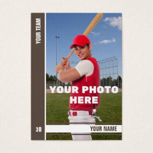 Brown Stripe Baseball Trading Card - Custom Stats