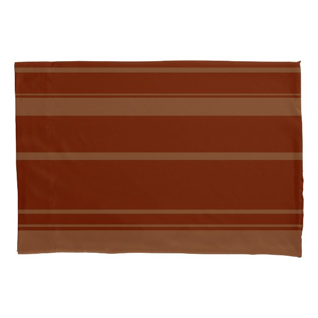 Brown Stripe Pattern Pillowcase (Frente-Esquerda)