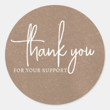 Brown Vintage Obrigado pelo seu adesivo de apoio