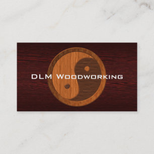 Brown Wood Yin Yang Contractor Cartão de visita