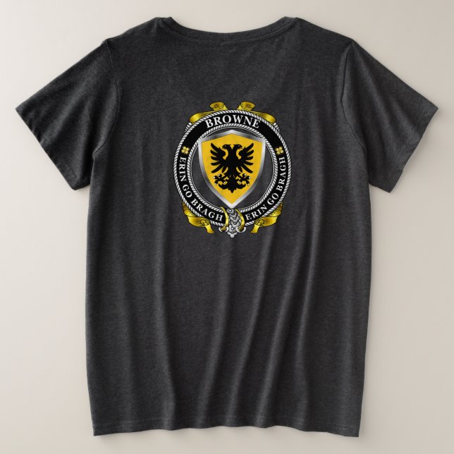 Browne Irish Shield Crachá Plus T-Shirt (Verso do Design)