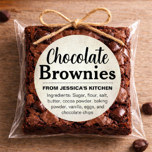 Brownies de Chocolate (qualquer palavra) Etiqueta 