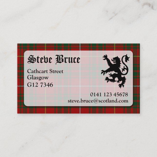 Bruce Tartan Cartão de visita (Frente)