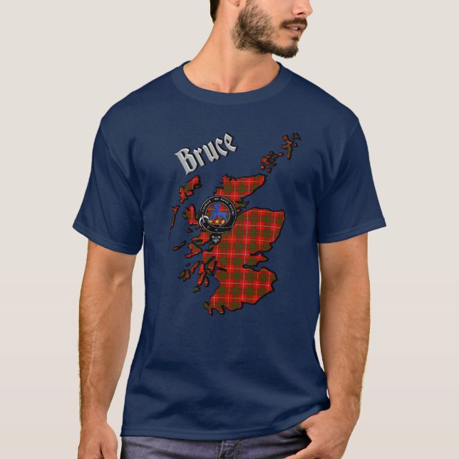 Bruce Tartan Map & Crachá T-Shirt (Frente)