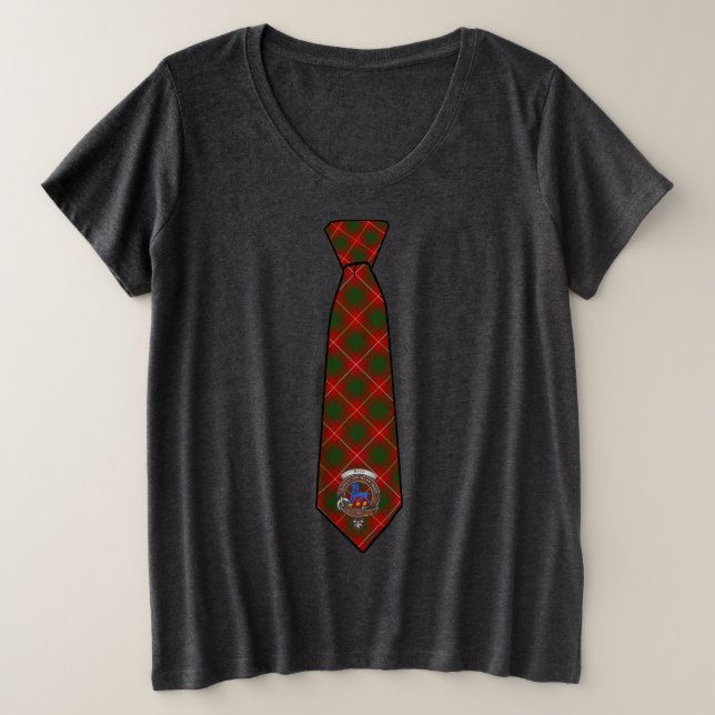Bruce Tartan Necktie T-Shirt w/Crachá (Frente do Design)