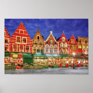 Bruges poster com Grote Markt