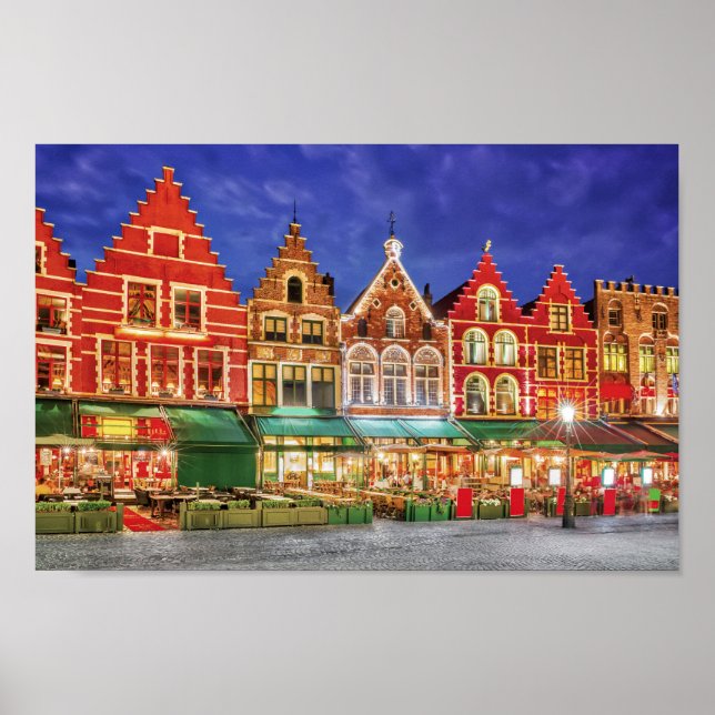 Bruges poster com Grote Markt (Frente)