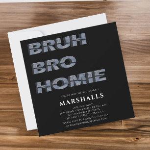 bruh irmão homie typografia 3D Convite