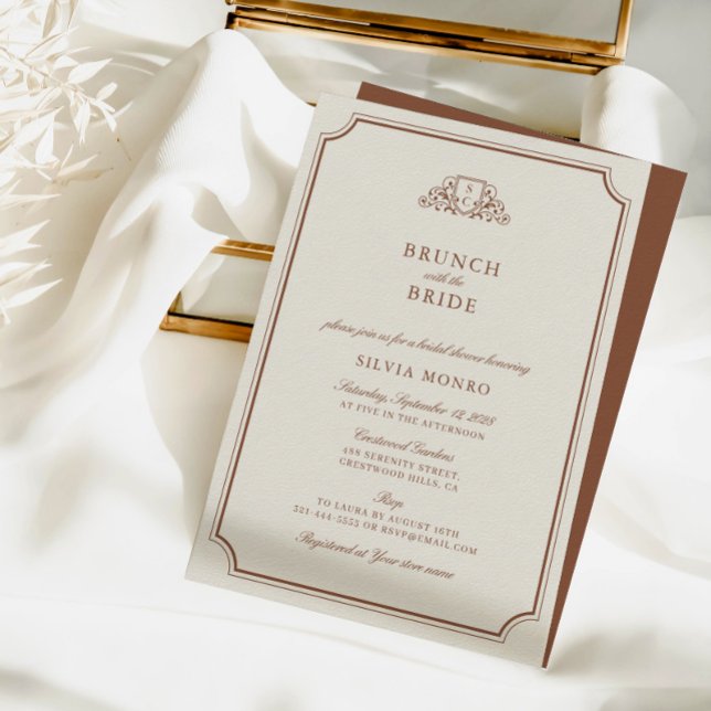 Brunch com Chá de panela Bride (Brunch with the Bride Bridal Shower Invitation)