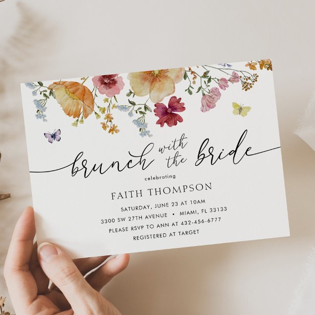 Brunch com Convite para Chá de Flor Selvagem Bride (Criador carregado)