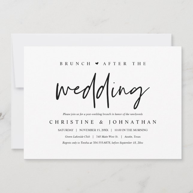 Brunch com os recém-casados, convite pós-casamento (Frente)