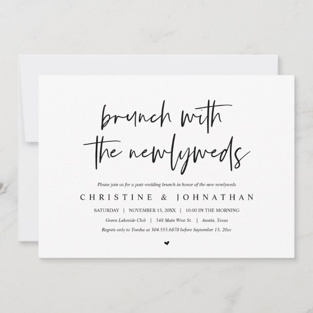 Brunch com os recém-casados, convite pós-casamento (Frente)