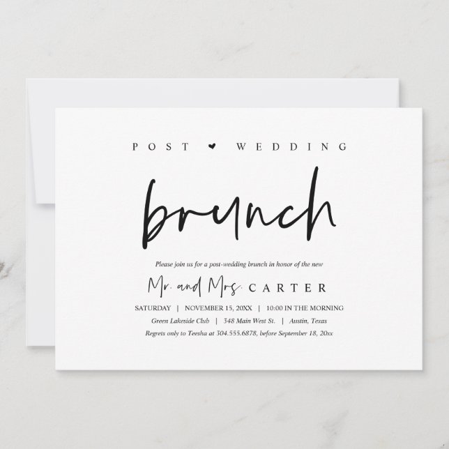 Brunch com os recém-casados, convite pós-casamento (Frente)